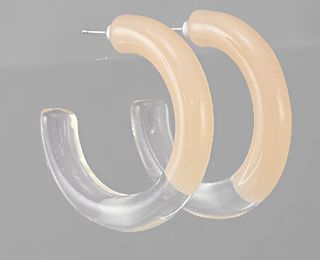 Clear &amp; Peach Acrylic Hoops