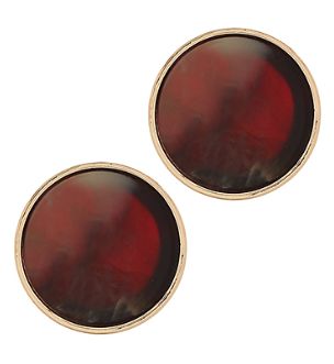 Acrylic Round Earrings, COLOR: Brown