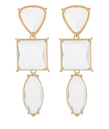 Geometric Jewels Earrings, COLOR: Clear