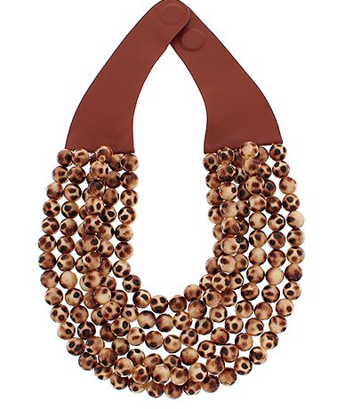 Animal Print Magnetic Necklace, COLOR: Brown