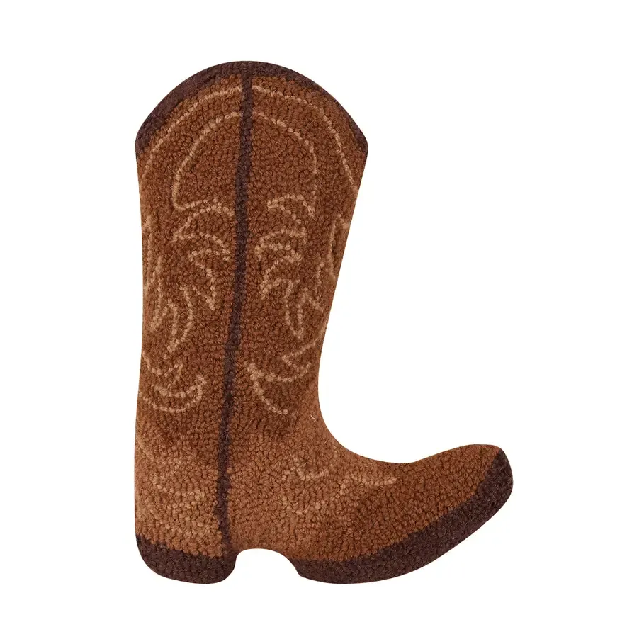 Brown Cowboy Boot Pillow