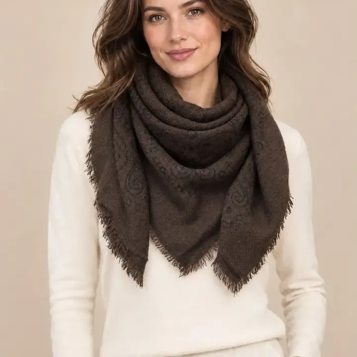 Woolen Square Paisley Scarf