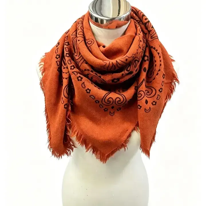 Woolen Square Paisley Scarf