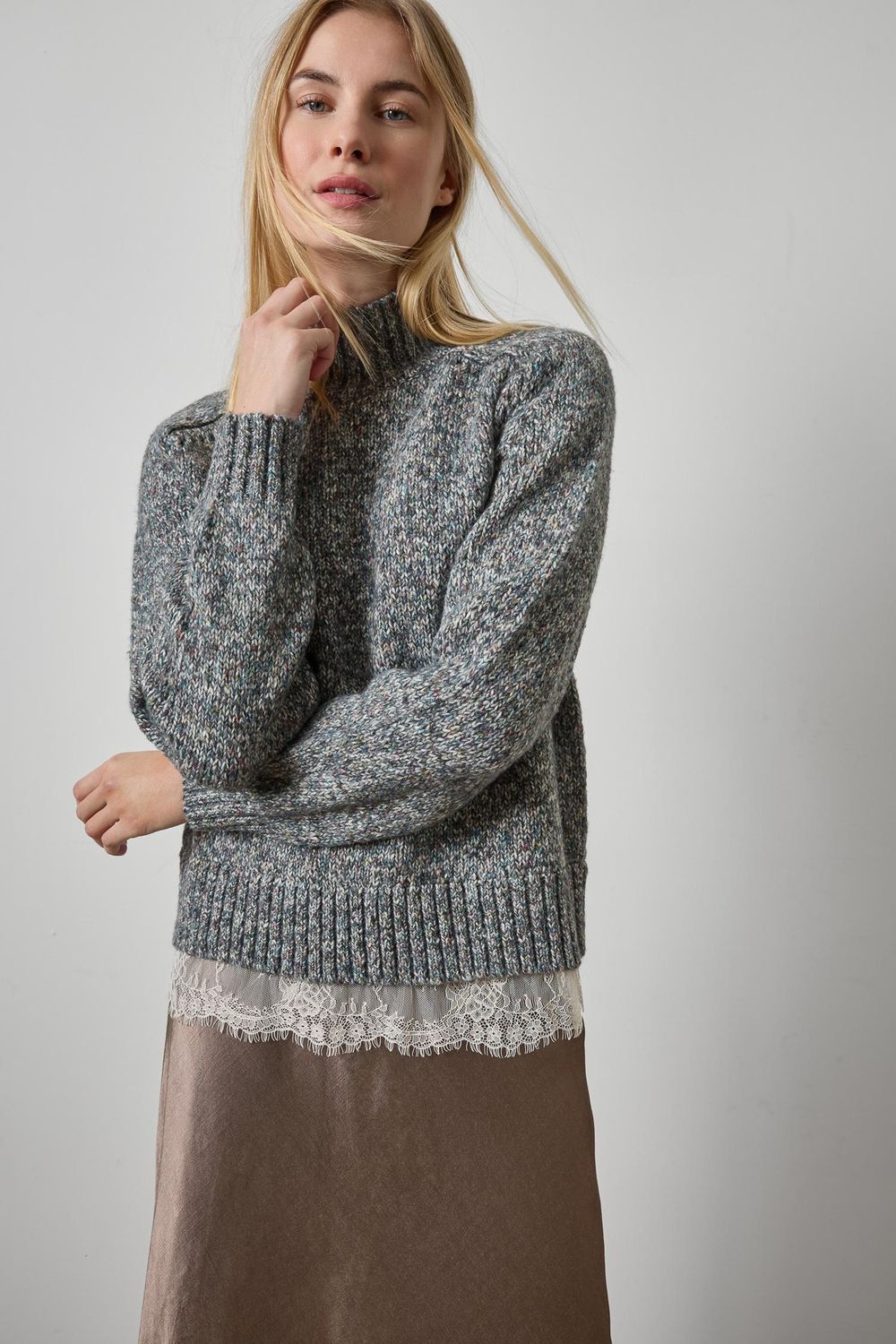 Lace Trim Pullover Sweater