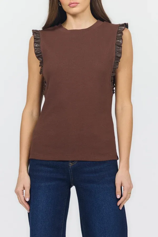 Bridget Ruffle Shoulder Tee