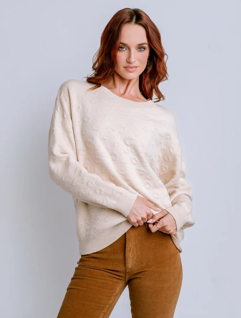 Clyde 'Leo' Sweater, COLOR: Ecru, Size: S/M