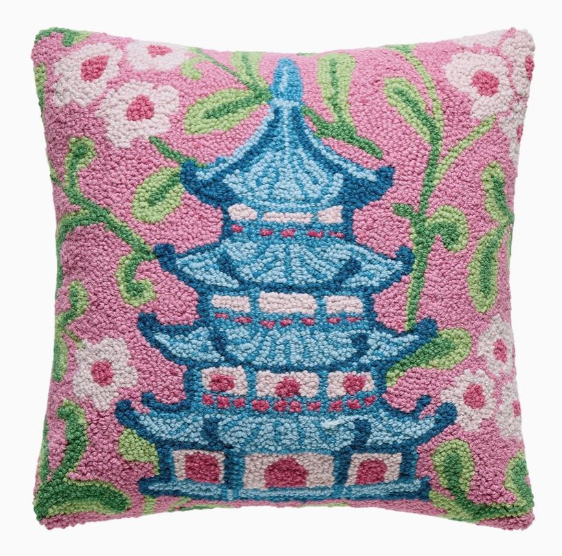 Chinoiserie Pagoda Hook Pillow