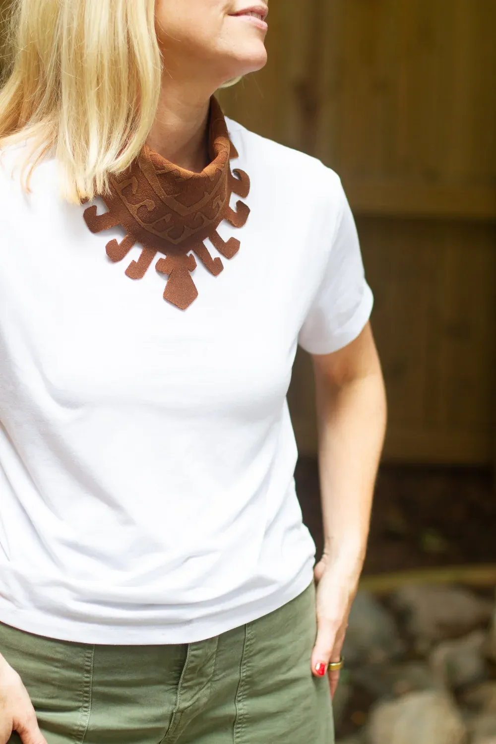 Suede 'Fringe' Bandana
