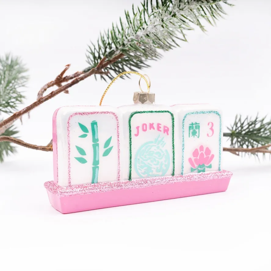 Mahjong Glass Ornament