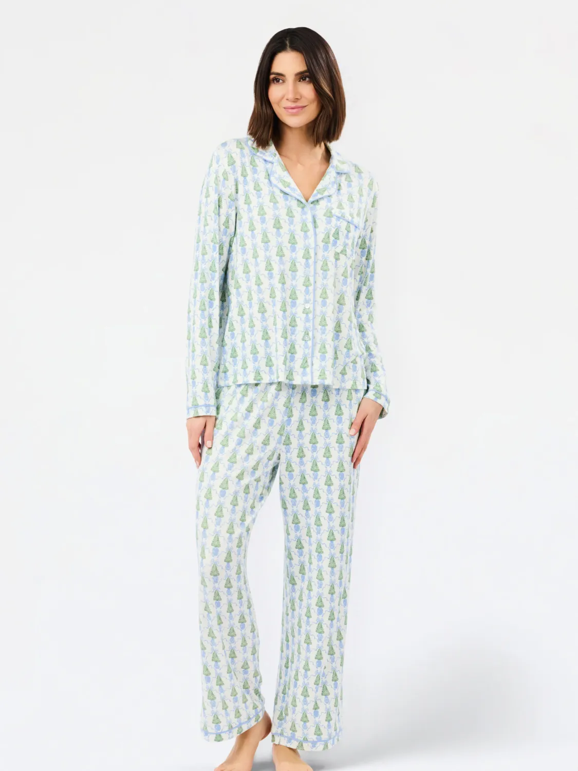 Charlotte Pajama Set - Winter Pines, COLOR: Winter Pines, Size: XS