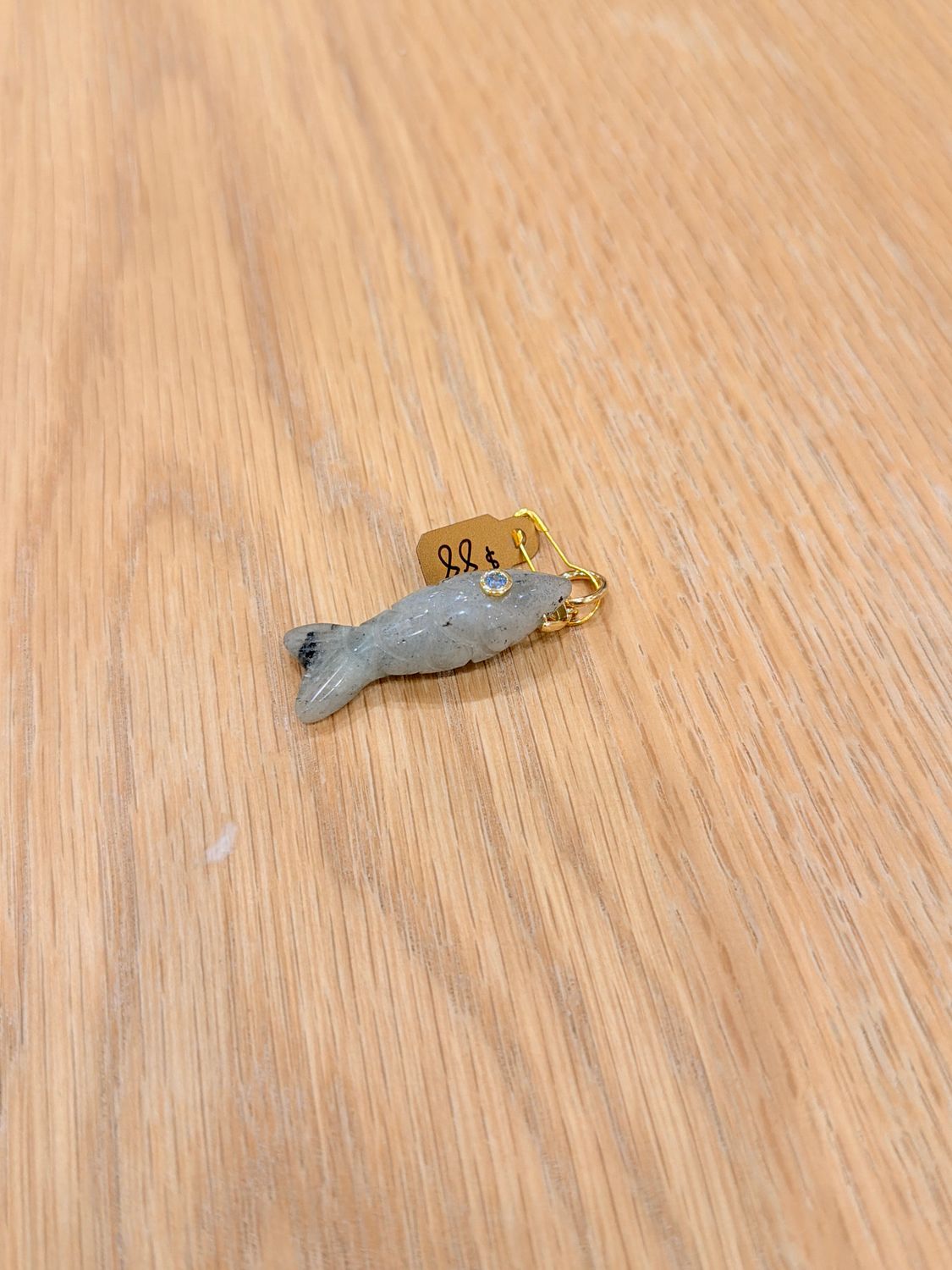 Grey Stone Fish Charm