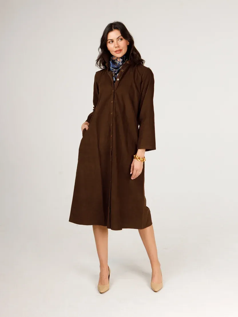 Adele Corduroy Dress, COLOR: Chocolate, Size: XS/S