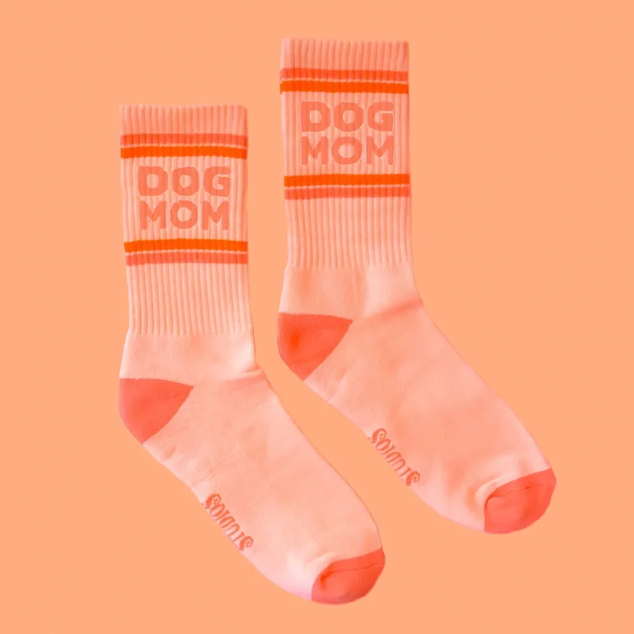 Dog Mom Striped Crew Socks