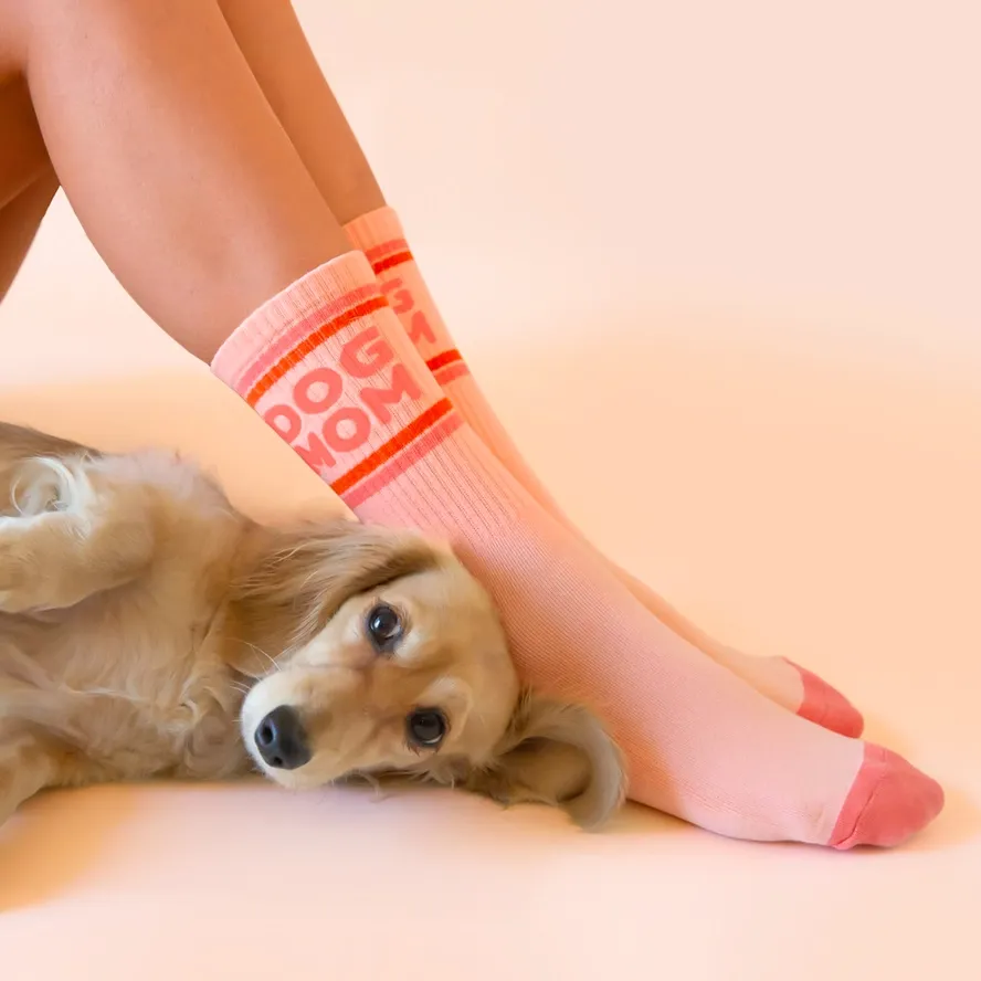 Dog Mom Striped Crew Socks