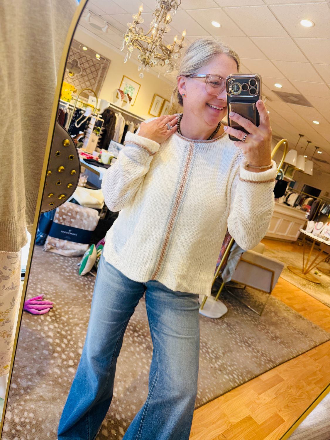 Kira Rollneck Chunky, COLOR: Snow Gray Latte, Size: XS/S