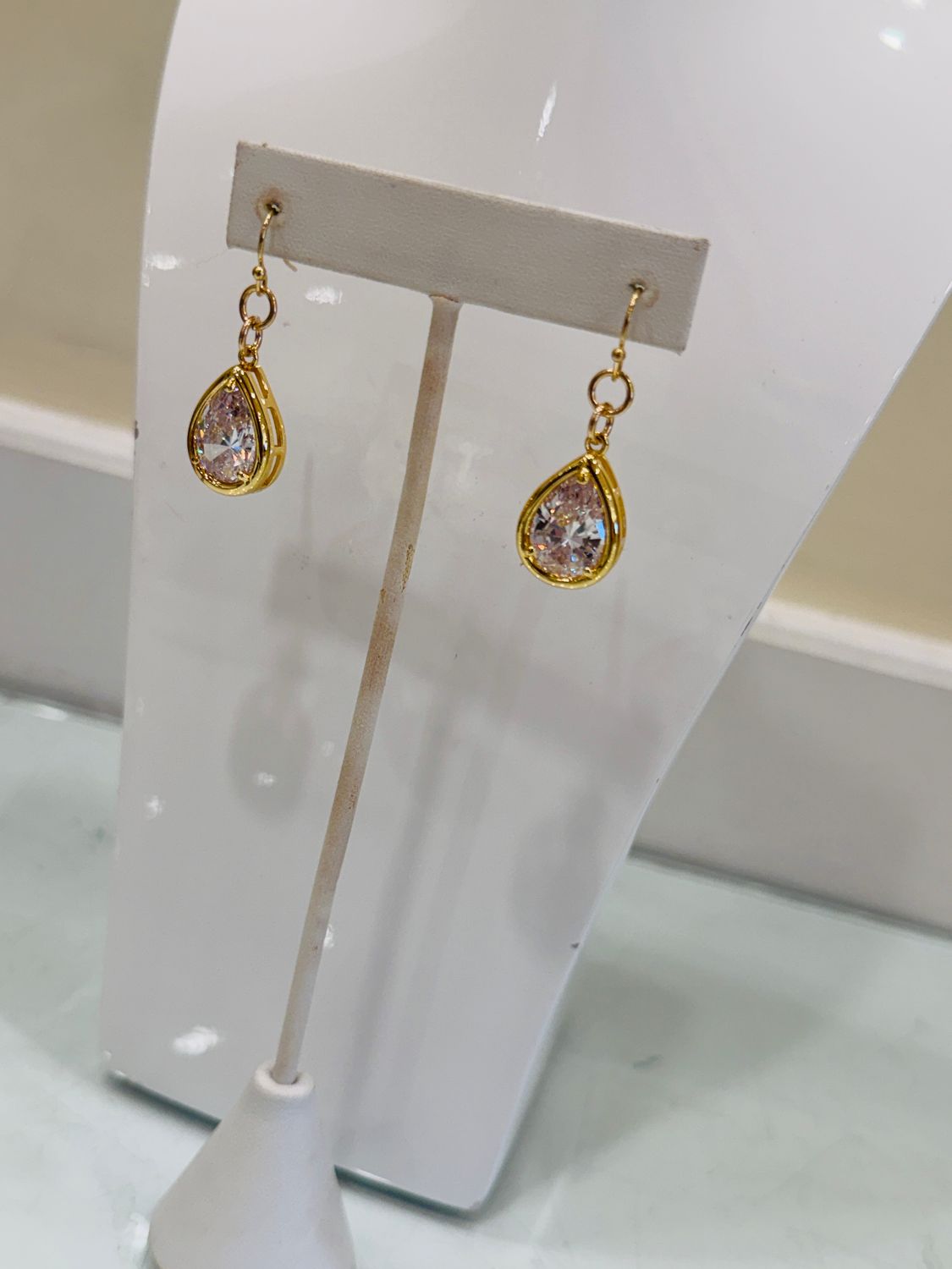 CZ Teardrop Earrings