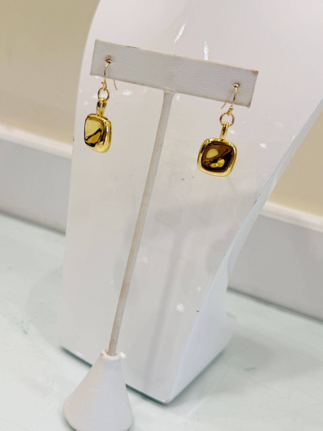 Gold Chicklet Earrings