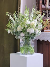 Boeket in grote bloomonvaas