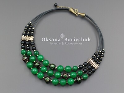 Чокер &quot;Зелений пейзаж&quot;