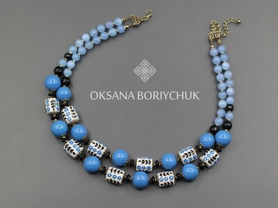 Намисто &quot;Волошкові візерунки&quot;