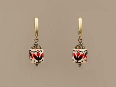 Сережки "Квітка-ягода"