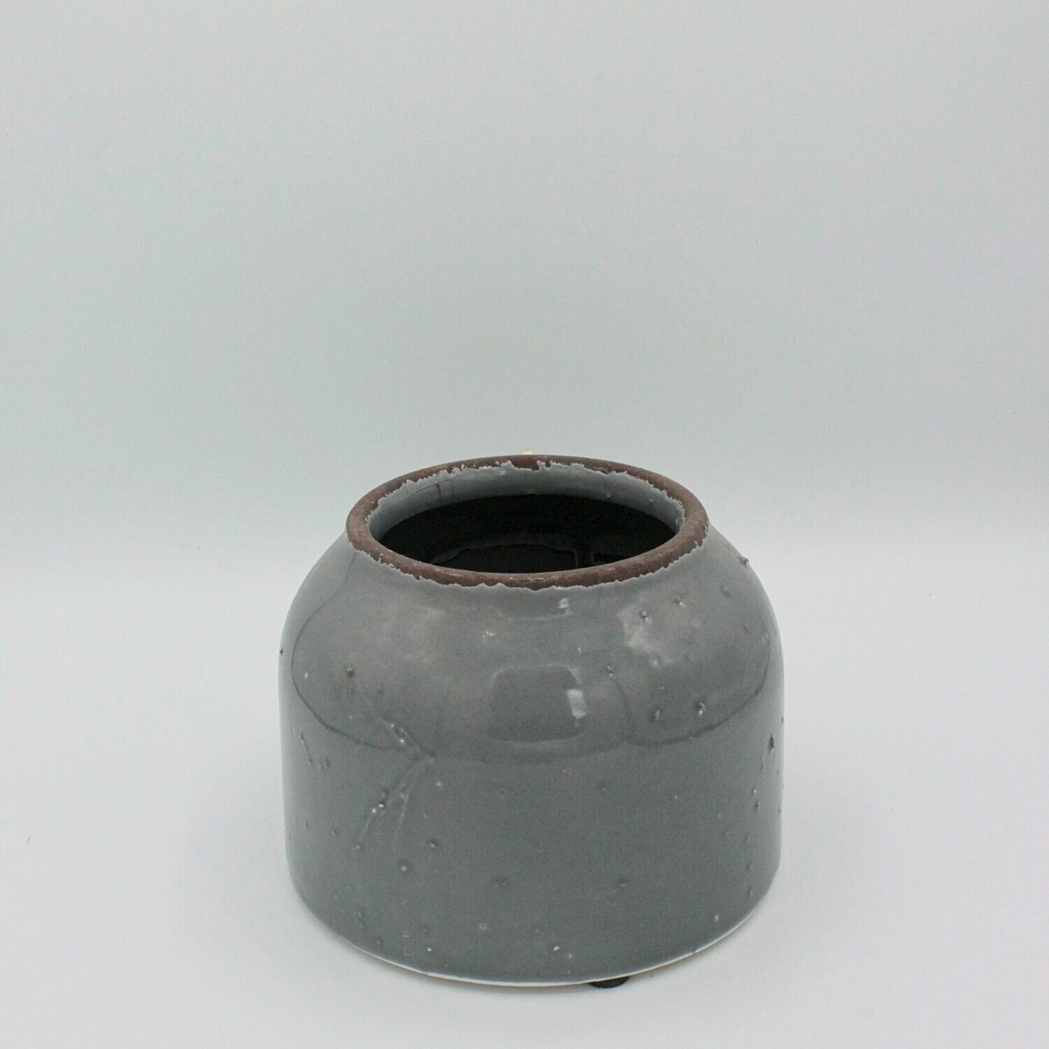 Vase aus Keramik, grau