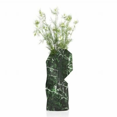 Paper Vase Large Green Marble