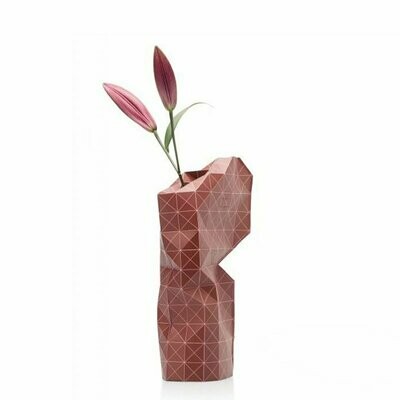 Paper Vase Large Grid Red