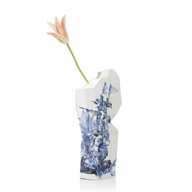 Paper Vase Large Delft Blue Icons