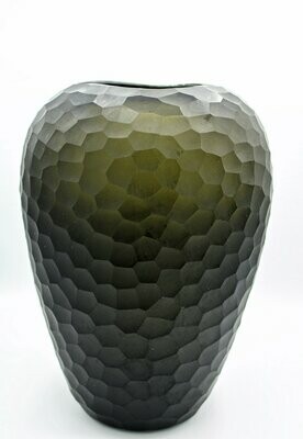 Organic carved vase, chocolate