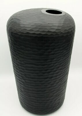 Carved glass vase, schwarz, groß