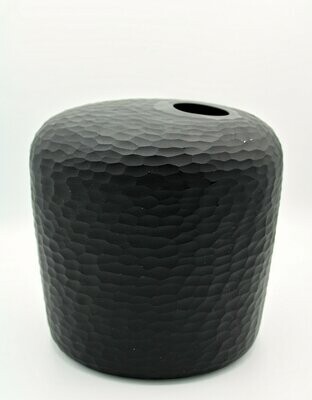 Carved glass vase, schwarz, klein