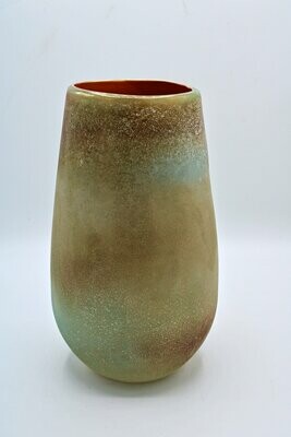 Vase, aqua frosted luster, klein