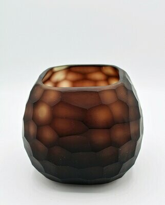 Glass vase square, brown