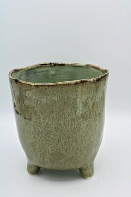 Großer Übertopf aus Keramik, "Blassgrün"