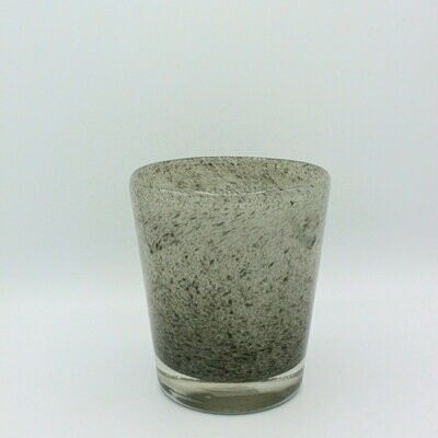 Vase aus Glas, grau-schwarz, 14,5 cm