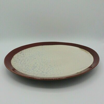 Großer Teller aus Keramik, bordeaux