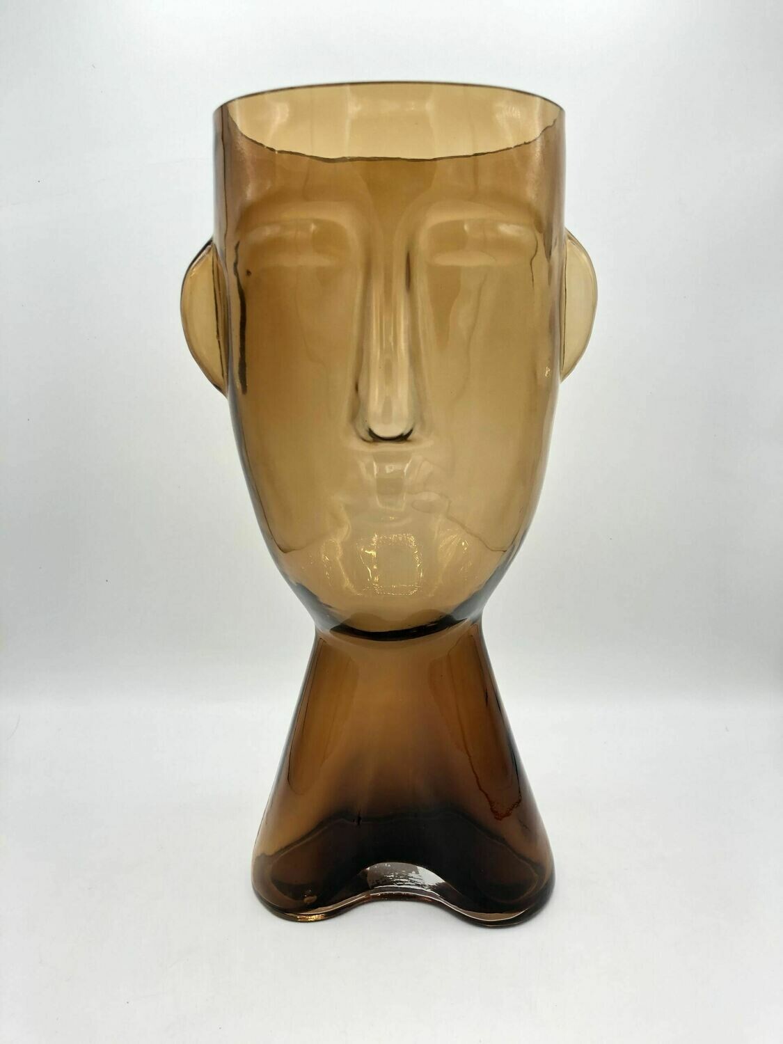 Glas-Vase „Face“ (braun)