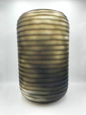 Carved Cylinder Glass Vase "Brown"