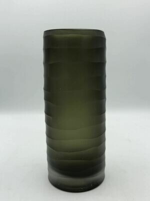 Carved Cylinder Glass Vase "Olive"