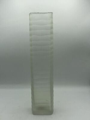Carved rectangular glass vase, clear, XL