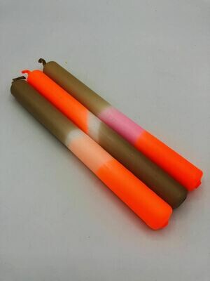 Handgefertigte Kerze (3er Set, Farbe: orange / braun)