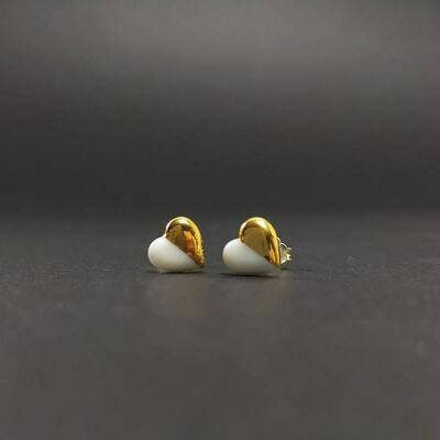 Kolczyki, serduszka złocone