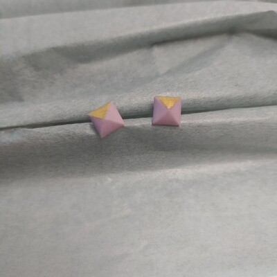 Kolczyki, kwadraty, lila fiolet mat