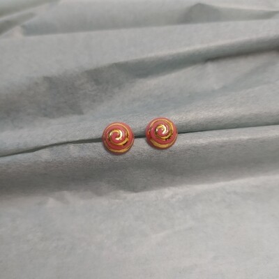 Kolczyki, spirala, koralowe