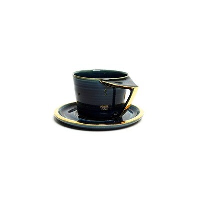 Filiżanka RUBATO do cappuccino, Niebieska, złocona , 250 ml