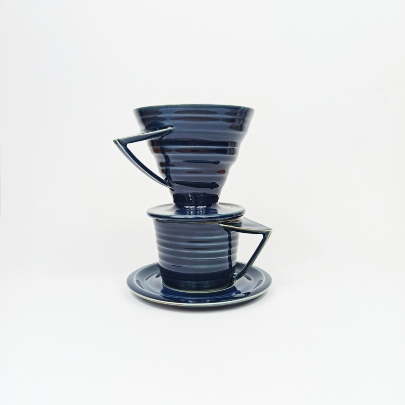 Zestaw zaparzacz przelewowy SWIRL + Filiżanka RUBATO niebieski 