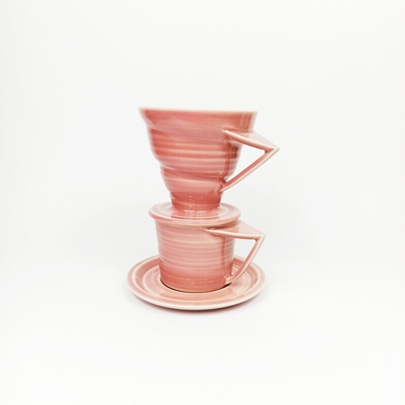 Zestaw zaparzacz przelewowy SWIRL + Filiżanka RUBATO różowy 