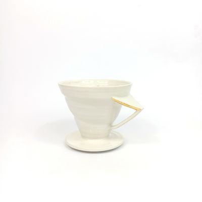 Zaparzacz przelewowy SWIRL 1 biały, złocony