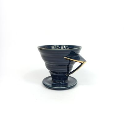 Zaparzacz przelewowy SWIRL 1 niebieski złocony